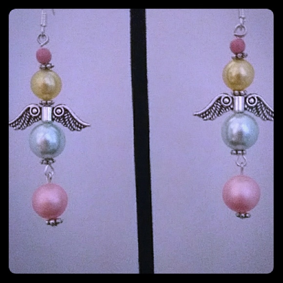 Pretty in pastels angel earings - Picture 3 of 3